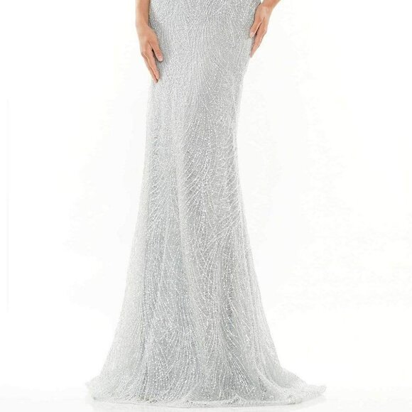 NWT Rina Di Montella RD2736 Lace Applique Evening Gown Green Size 6 - Picture 2 of 5